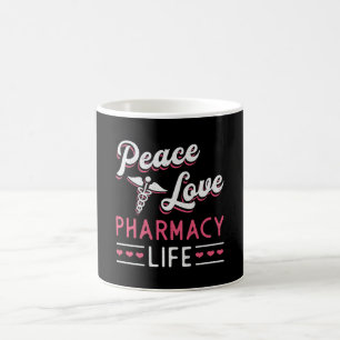 Apotheek Technicus Peace Love Life Apotheker Koffiemok