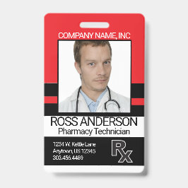 Apotheek Technicus - Rood en Zwart Badge