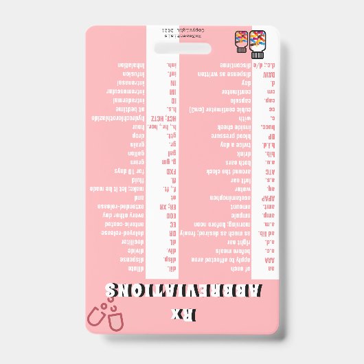 Apotheek Technicus - RX Afkortingen (S2) Badge (Voorzijde)