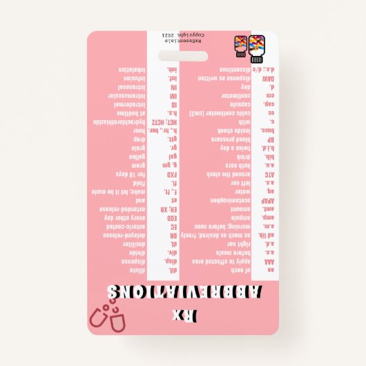 Apotheek Technicus - RX Afkortingen (S2) Badge (Voorkant)