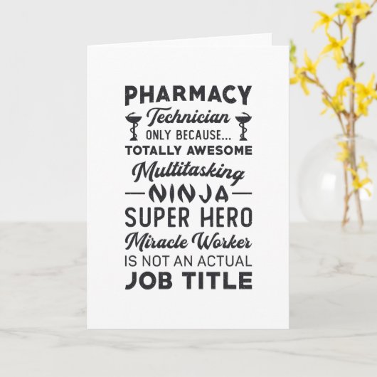 Apotheek Technicus Tech Hero Geneeskunde Apotheker Kaart (Gele Bloem)