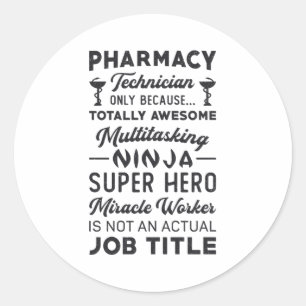 Apotheek Technicus Tech Hero Geneeskunde Apotheker Ronde Sticker