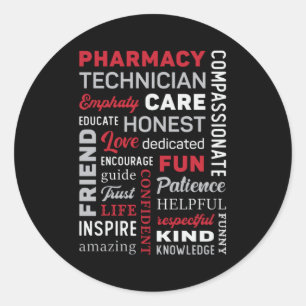 Apotheek Technicus Tech Medicine Apotheker Quote Ronde Sticker
