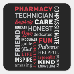 Apotheek Technicus Tech Medicine Apotheker Quote Vierkante Sticker