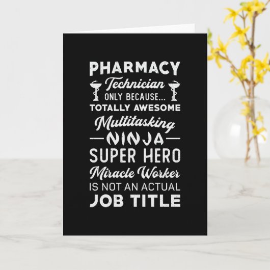 Apotheek Technicus Tech Medicine Hero Apotheker Kaart (Gele Bloem)