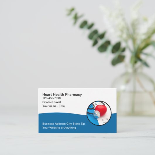 Apotheek Thema Moderne gezondheid Visitekaartjes Afsprakenkaartje (Staand voorkant)