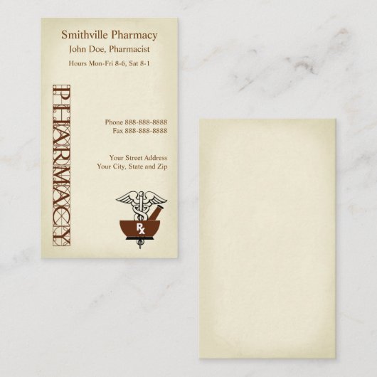Apotheek Visitekaartje (Voorkant / Achterkant)