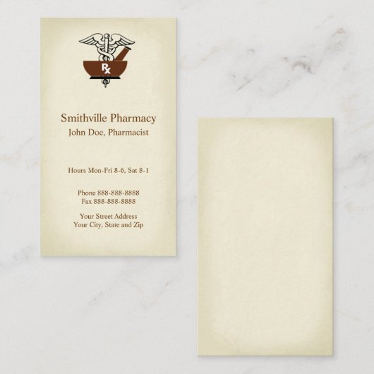 Apotheek Visitekaartje (Voorkant / Achterkant)