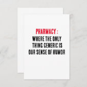 Apotheek: Waar het enige algemene ding onze is Bedankkaart (Voorkant / Achterkant)