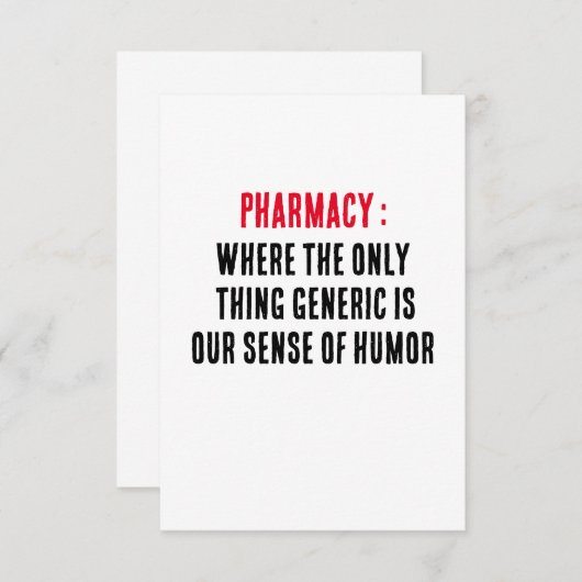Apotheek: Waar het enige algemene ding onze is Bedankkaart (Voorkant / Achterkant)