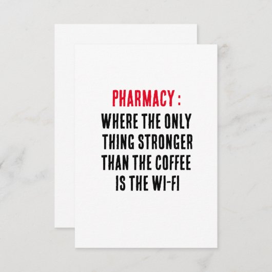 Apotheek: Waar het enige wat sterker is dan de Bedankkaart (Voorkant / Achterkant)