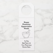 Apotheek Waardering Week Wijnfles Hanger Label (Voorkant)