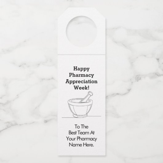 Apotheek Waardering Week Wijnfles Hanger Label (Voorkant)