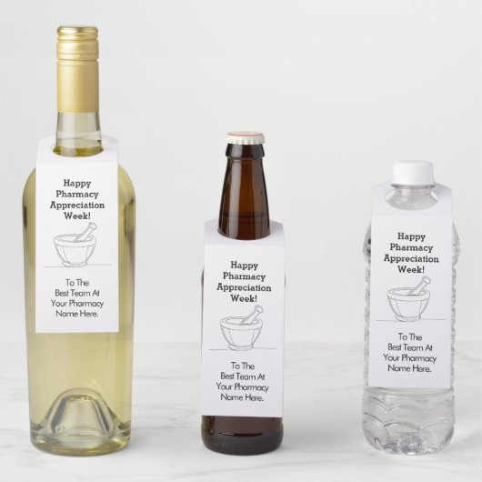 Apotheek Waardering Week Wijnfles Hanger Label (In situ)