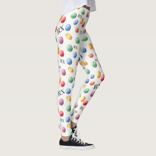 Apotheek Waterverf Pillen & RX Symbool Leggings (Rechts)