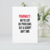 Apotheek: We hebben 99 problemen, maar een script  Bedankkaart (Staand voorkant)