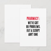 Apotheek: We hebben 99 problemen, maar een script  Bedankkaart (Voorkant / Achterkant)