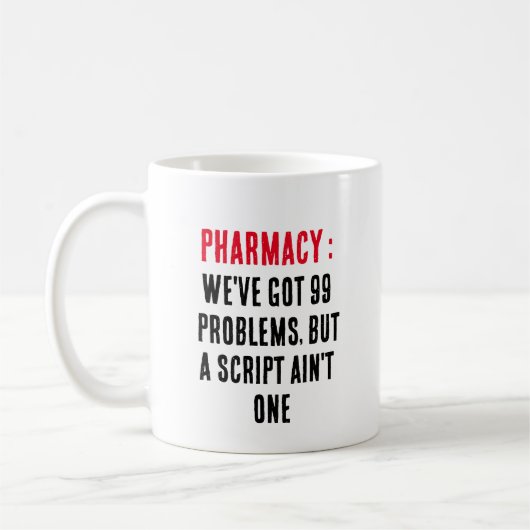 Apotheek: We hebben 99 problemen, maar een script  Koffiemok (Links)