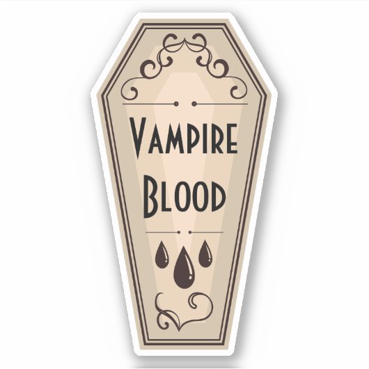 Apotheeklabel van vampierbloed sticker (Voorkant)