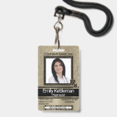 Apotheekmedewerker Pasfoto Badge - Goud (Voorzijde met lanyard)