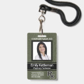 Apotheekmedewerker Pasfoto Badge - Groen (Voorzijde met lanyard)