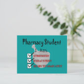 Apotheekstudent "Klaar om te Afstuderen!!!" Aankondigingskaart (Staand voorkant)
