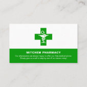 Apotheeksymbool, apotheker visitekaartje (Achterkant)