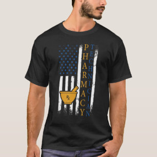 apotheker Amerikaanse vlaggenapotheker Profe T-shirt