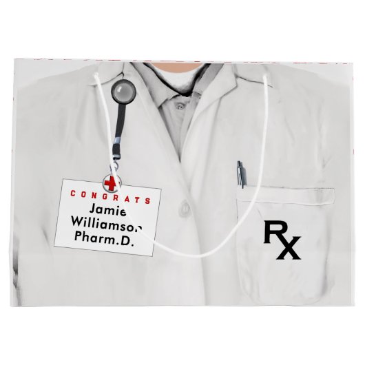 Apotheker Apotheek School Afstudeerder Medium Gift Groot Cadeauzakje (Achterkant)