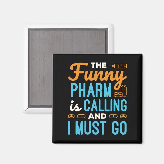 Apotheker Apotheek Tech Funny Pharm roept Magneet (Voorkant / Achterkant)