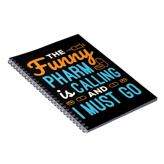 Apotheker Apotheek Tech Funny Pharm roept Notitieboek (Rechterzijde)