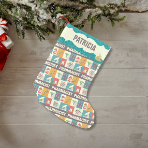 apotheker beroep Faux Blauwgroen Glitter Kleine Kerstsok