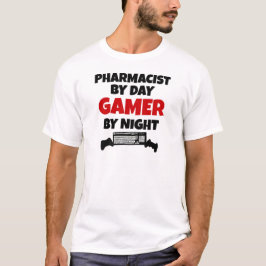 apotheker bij dag gamer bij nacht t-shirt