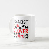 Apotheker bij dag Hondenliefhebber bij nacht Koffiemok (Voorkant links)