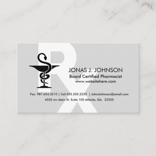 Apotheker Custom Naam Bowl van Hygenia Symbool Visitekaartje (Voorkant)