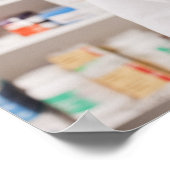 apotheker die houder is van een recept in een gene poster (Hoek)