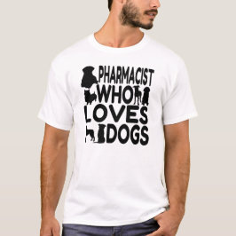 Apotheker die van honden houdt t-shirt