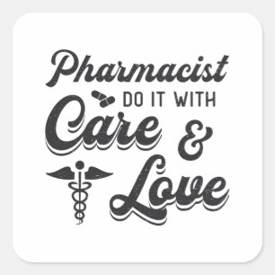 Apotheker Doe Het Met Zorg Apotheek Tech Medicine Vierkante Sticker