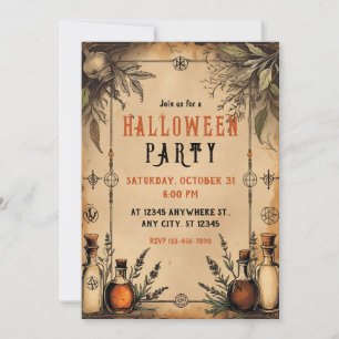  apotheker, drankflessen, Halloween Kaart