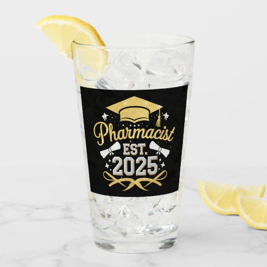 Apotheker Est 2025 Afstuderen Farmacie Glas (Voorkant ijs)