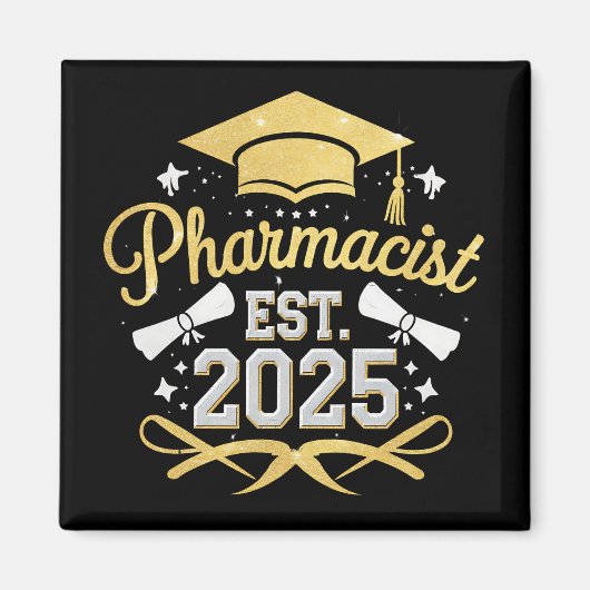 Apotheker Est 2025 Afstuderen Farmacie Magneet (Voorkant)