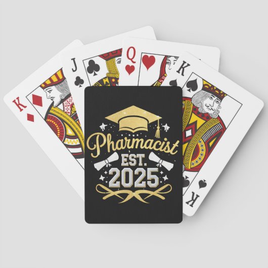 Apotheker Est 2025 Afstuderen Farmacie Pokerkaarten (Achterkant)