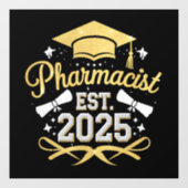 Apotheker Est 2025 Afstuderen Farmacie Raamsticker (Vel)