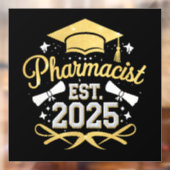 Apotheker Est 2025 Afstuderen Farmacie Raamsticker (Vel 2)
