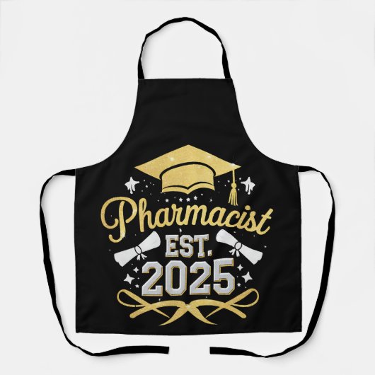 Apotheker Est 2025 Afstuderen Farmacie Schort (Voorkant)