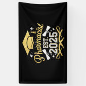 Apotheker Est 2025 Afstuderen Farmacie Spandoek (Verticaal)
