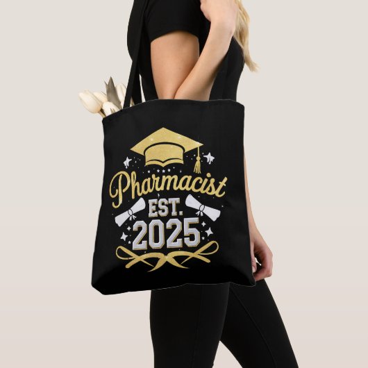 Apotheker Est 2025 Afstuderen Farmacie Tote Bag (Dichtbij)