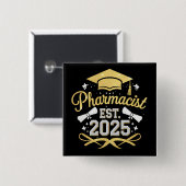 Apotheker Est 2025 Afstuderen Farmacie Vierkante Button 5,1 Cm (Voorkant /achterkant)