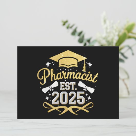 Apotheker EST 2025 Apotheek Afstuderen Kaart (Staand voorkant)