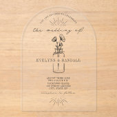 Apotheker Fles Bloemen bruiloft Acryl Uitnodigingen (Voorkant)